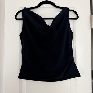 J. Crew Black Off-The-Shoulder Draped Sleeveless Top